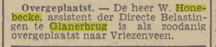Rijksweg 85 W.Honebecke assistent Directe Belastingen krantenbericht Tubantia 20-10-1941.jpg