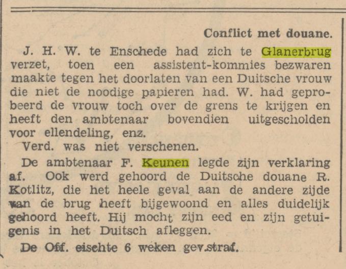Rijksweg Glanerbrug F.Kuenen krantenbericht 18-10-1933.jpg