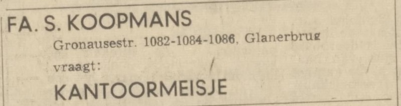 Gronausestraat 1082-1084-1086 Fa. S.Koopmans advertentie Tubantia 20-12-1968.jpg
