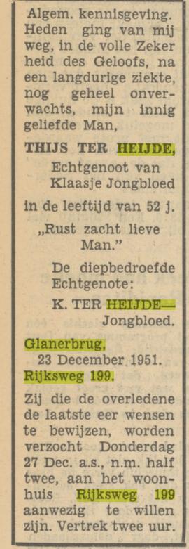 Rijksweg 199 Thijs ter Heijde overlijdensadvertentie Tubantia 24-12-1951.jpg