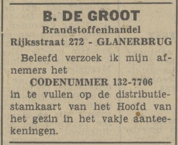 Rijksstraat 272 B. de Groot brandstoffenhandel advertentie Tubantia 10-11-1941.jpg