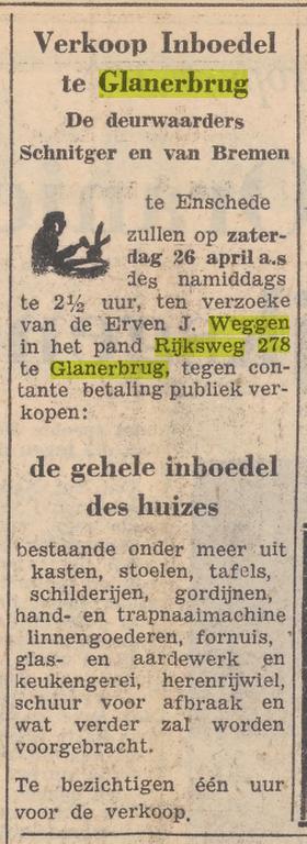 Rijksweg 278 Glanerbrug J.Weggen advertentie Twentsche courant 24-4-1958.jpg