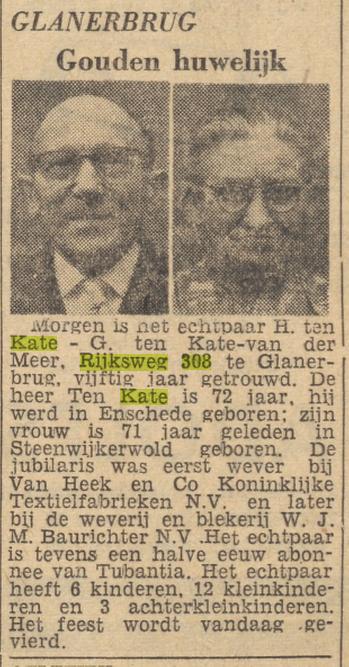 Rijksweg 308 Glanerbrug H. ten Kate krantenbericht Tubantia 2-6-1961.jpg
