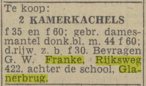 Rijksweg 422 Glanerbrug G.W.Franke advertentie Twentsch nieuwsblad 10-9-1943.jpg