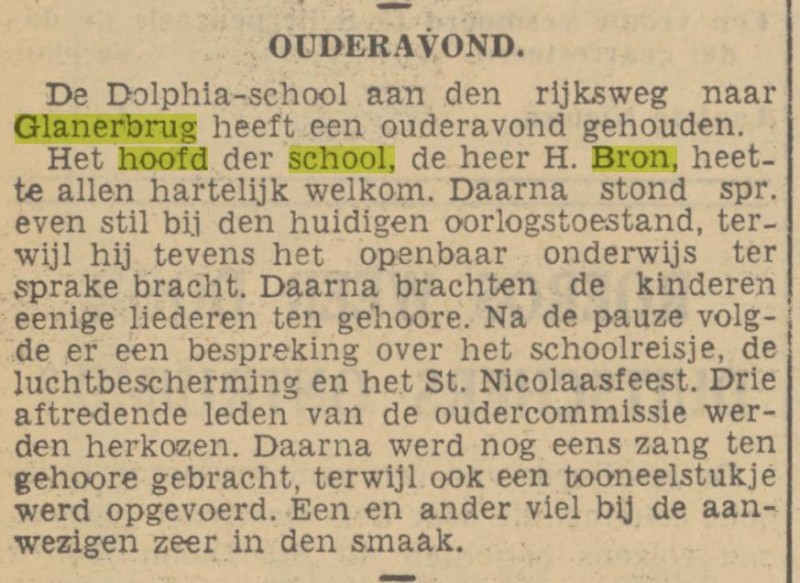 Rijksweg 418 H.Bron hoofd Dolphia-school krantenbericht Tubantia 26-4-1940.jpg