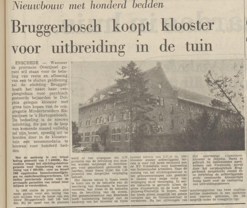 Gronausestraat 710 vroeger Rijksweg 527 Kapucijnenklooster krantenbericht 13-10-1971.jpg
