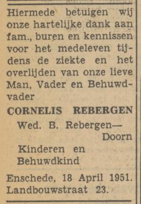 Landbouwstraat 23 Cornelis Rebergen advertentie Tubantia 19-4-1951.jpg