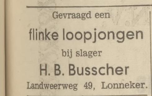 Landweerweg 49 Lonneker H.B.Busscher slager advertentie Tubantia 27-1-1968.jpg