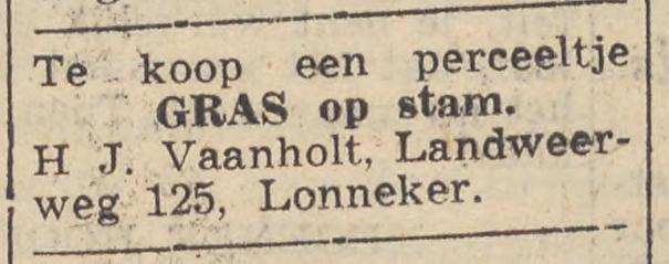 Landweerweg 125 Lonneker H.J.Vaanholt advertentie Twentsche courant 20-6-1950.jpg