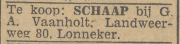 Landweerweg 80 Lonneker G.A.Vaanholt advertentie Twentsch nieuwsblad 20-9-1944.jpg