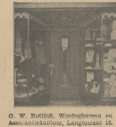 Langestraat 16 G.W. Rottink, Woningbureau en Assurantiekantoor, krantenfoto Tubantia 19-6-1934.jpg
