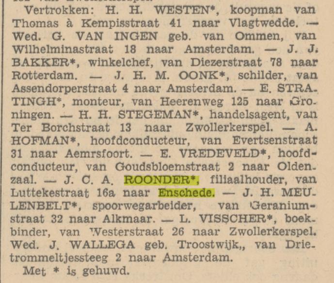 Langestraat 19 J.C.A. Roonder filiaalhouder krantenbericht 4-11-1933.jpg