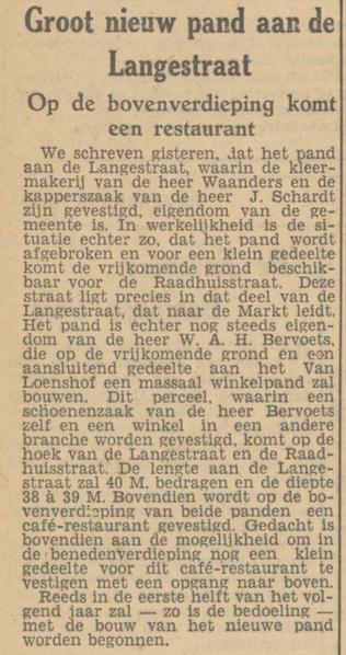 Langestraat 33-35 kleermakerij Waanders en kapperszaak J.Schardt krantenbericht Tubantia 26-10-1950.jpg