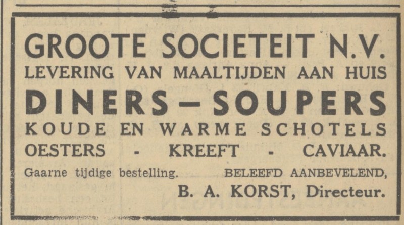 Langestraat 45 B.A. Korst directeur Groote Societeit N.V, advertentie Tubantia 27-12-1937.jpg