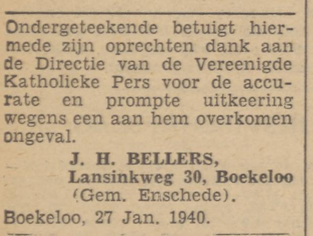 Lansinkweg 30 Boekelo J.H.Bellers advertentie 29-1-1940.jpg