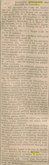 Lasondersingel 1 A.Santema waarnemend directeur Ambachtschool krantenbericht 11-4-1932.jpg
