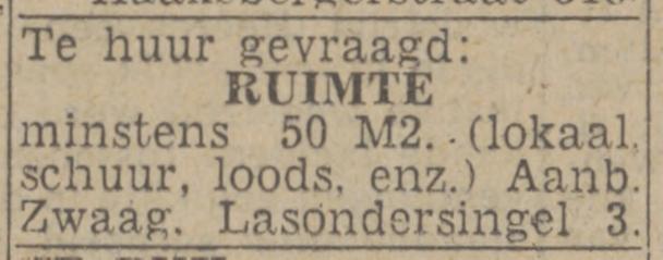Lasondersingel 3 Zwaag advertentie Twentsch nieuwsblad 24-5-1943.jpg