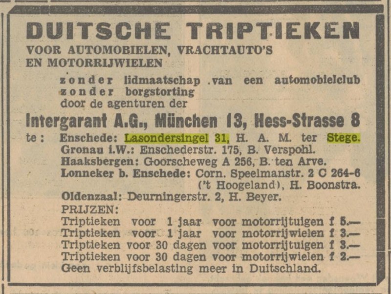 Lasondersingel 31 H.A.M ter Stege advertentie Tubantia 7-7-1934.jpg