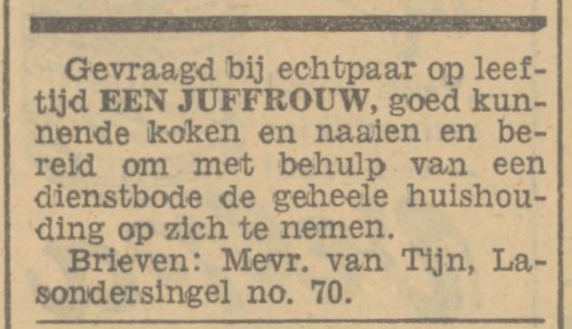 Lasondersingel 70 Mevr. van Tijn advertentie Tubantia 16-3-1933.jpg