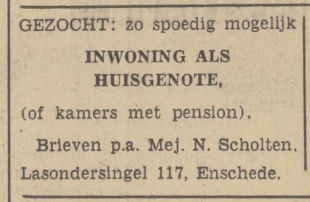 Lasondersingel 117 Mej. N. Scholten advertentie Tubantia 11-2-1939.jpg