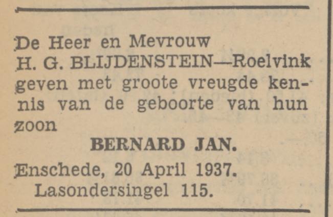 Lasondersingel 115 H.G.Blijdenstein advertentie Tubantia 21-4-1937.jpg