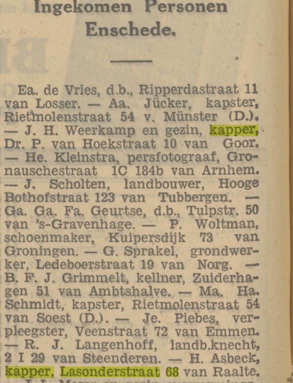 Lasonderstraat 68 H.Asbeck kapper krantenbericht Tubantia 29-5-1939.jpg