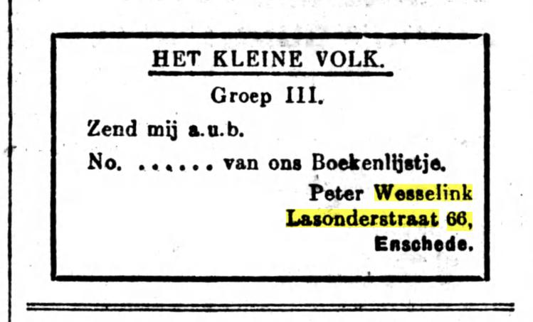 Lasonderstraat 66 Peter Wesselink krantenbericht Het Volk 6-4-1929.jpg