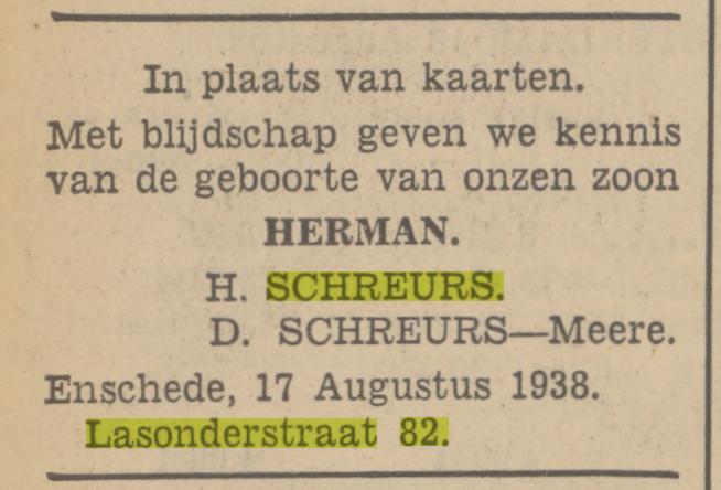 Lasonderstraat 82 H. Schreurs advertentie Tubantia 18-8-1938.jpg