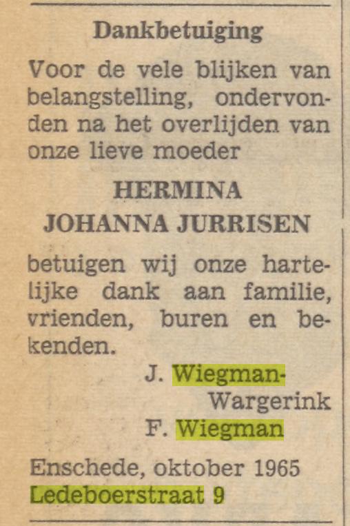 Ledeboerstraat 9 F.Wiegman advertentie Tubantia 7-10-1965.jpg