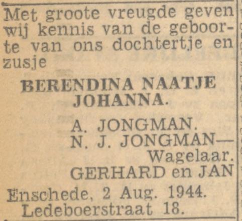 Ledeboerstraat 18 A.Jongman advertentie Twentsch nieuwsblad 2-8-1944.jpg