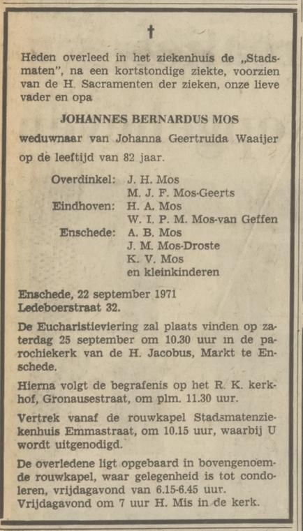 Ledeboerstraat 32 J.B.Mos overlijdensadvertentie Tubantia 23-9-1971.jpg