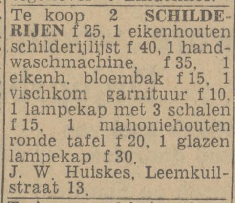 Leemkuilstraat 13 J.W. Huiskes advertentie Twentsch nieuwsblad 8-2-1944.jpg