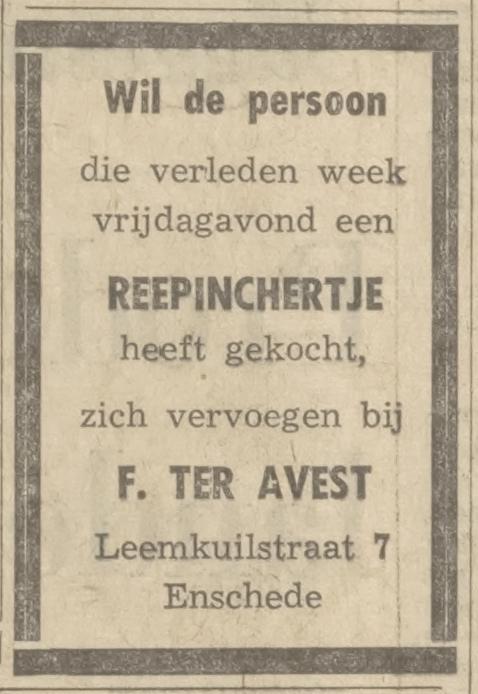 Leemkuilstraat 7 F. ter Avest advertentie Tubantia 16-3-1971.jpg