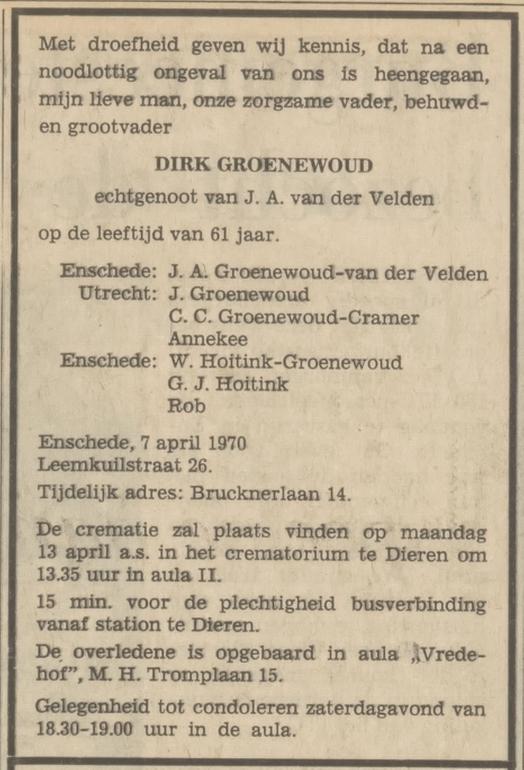 Leemkuilstraat 26 Dirk Groenewoud overlijdensadvertentie Tubantia 9-4-1970.jpg
