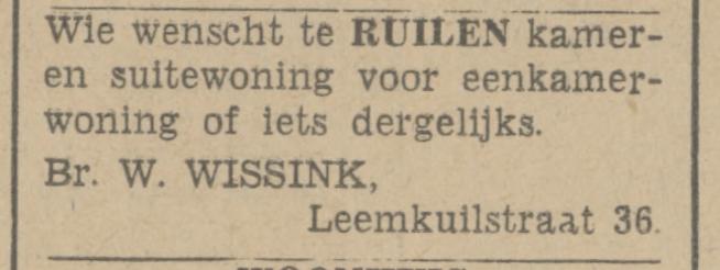 Leemkuilstraat 36 B.W.Wissink advertentie Tubantia 7-9-1942.jpg