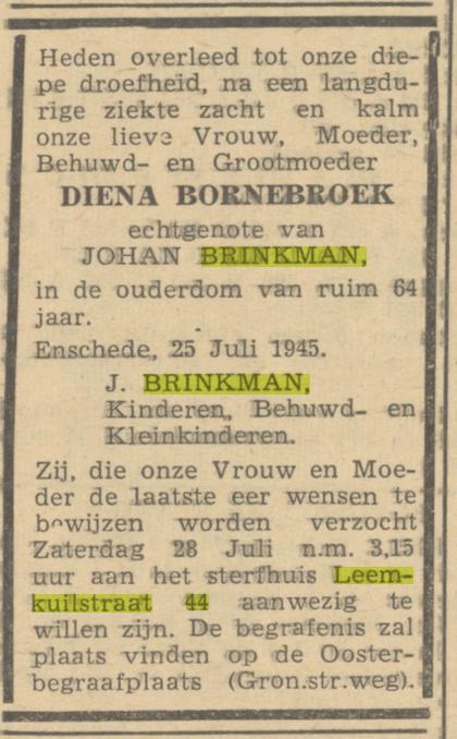 Leemkuilstraat 44 D.Brinkman-Bornebroek overlijdensadvertentie De Waarheid 26-6-1945.jpg