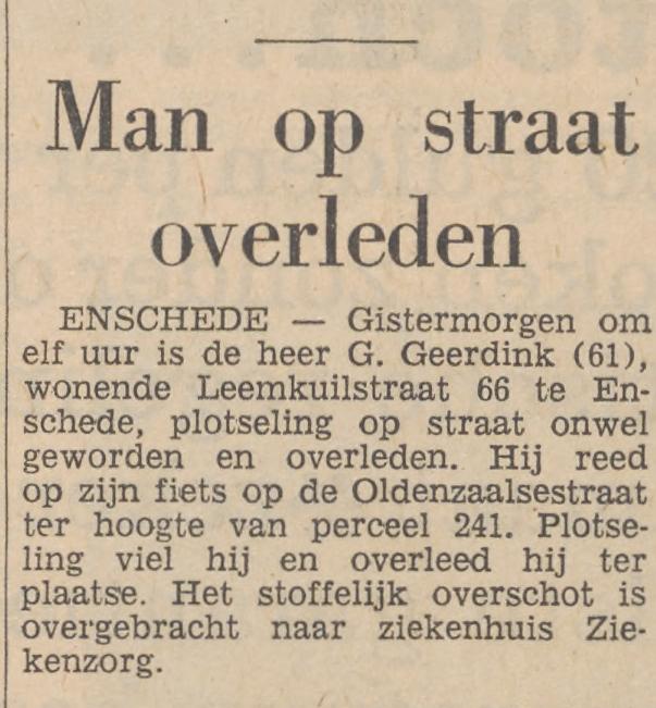 Leemkuilstraat 66 G.Geerdink krantenbericht Tubantia 7-9-1965.jpg