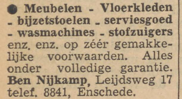 Leijdsweg 17 Ben Nijkamp advertentie Tubantia 23-4-1956.jpg
