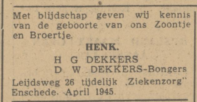 Leijdsweg 26 H,G,Dekkers advertentie Tubantia 10-4-1945.jpg