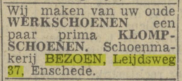 Leijdsweg 37 Bezoen advertentie Twentsch nieuwsblad 18-8-1943.jpg