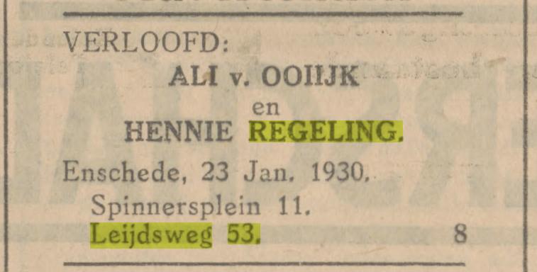Leijdsweg 53 Hennie Regeling advertentie Tubantia 23-1-1930.jpg