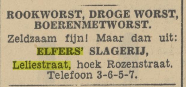 Leliestraat 76 hoek Rozenstraat Elfers slagerij advertentie Tubantia 4-12-1935.jpg