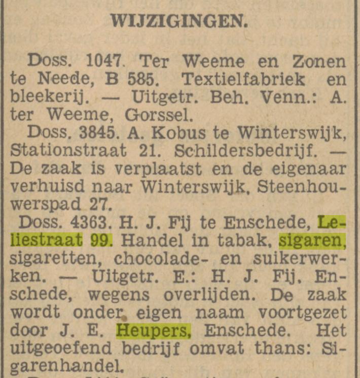Leliestraat 99 sigarenhandel J.E.Heupers krantenbericht Tubantia 12-12-1934.jpg