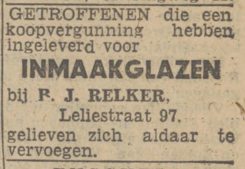 Leliestraat 97 B.J.Relker advertentie Twentsch nieuwsblad 29-9-1944.jpg