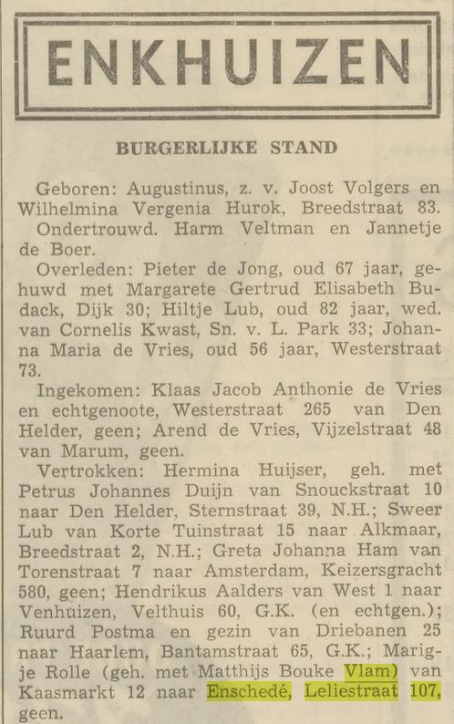 Leliestraat 107 M.B.Vlam krantenbericht Westfriesch dagblad 3-3-1938.jpg