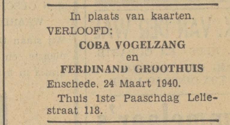 Leliestraat 118 Coba Vogelzang advertentie Tubantia 21-3-1940.jpg