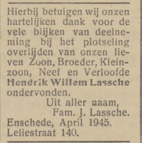 Leliestraat 140 J.Lassche advertentie Het Parool 27-4-1945.jpg