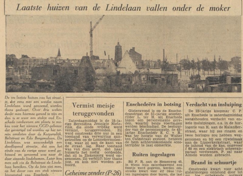 Lindelaan hoek Beltstraat  krantenfoto Tubantia 26-9-1960.jpg