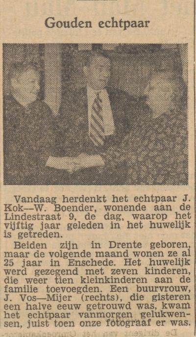 Lindestraat 9 J.Kok krantenbericht Tubantia 4-3-1954.jpg