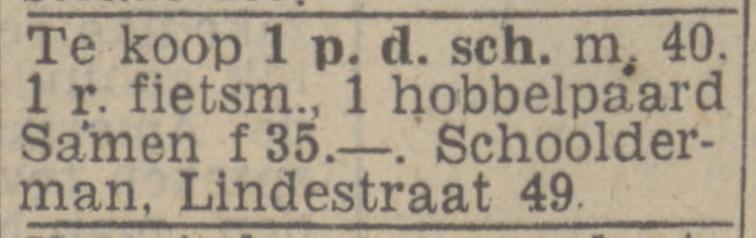 Lindestraat 49 Schoolderman advertentie Twentsch nieuwsblad 12-5-1944.jpg